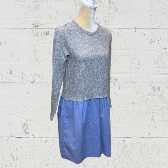 J. Crew Dresses J Crew Mixed Material 2tone Layered Chambray Dress